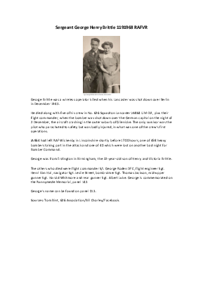 A preview of a PDF biography for Brittle, George Henry